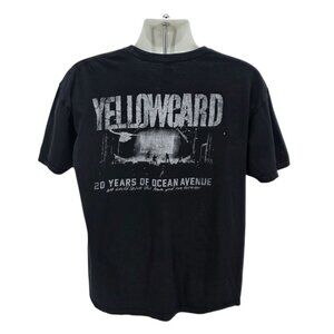 Gildan Yellowcard Mens XL Shirt 20 Year of Ocean Avenue Black Graphic T-Shirt